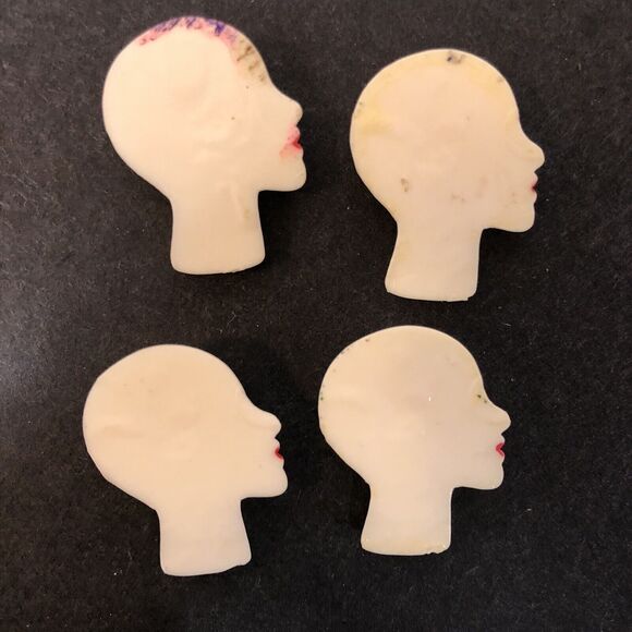 Woman's Profile Heads Craft Pieces Avant Garde Arts Crafts Jewelry Making - Picture 5 of 11